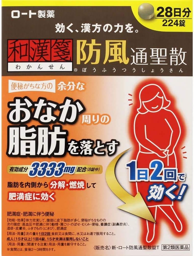 와칸센 방풍통성산 3333mg 패키지 (新・ロート防風通聖散錠T)